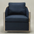 Claude Performance Linen Fabric Swivel Chair - Indigo Modern Swivel Chair | Swivel Accent Chairs | Kinwell Furniture | Swivel Armchairs